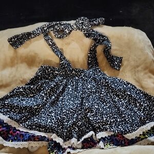 Charming Black and White Kids Casual Dress